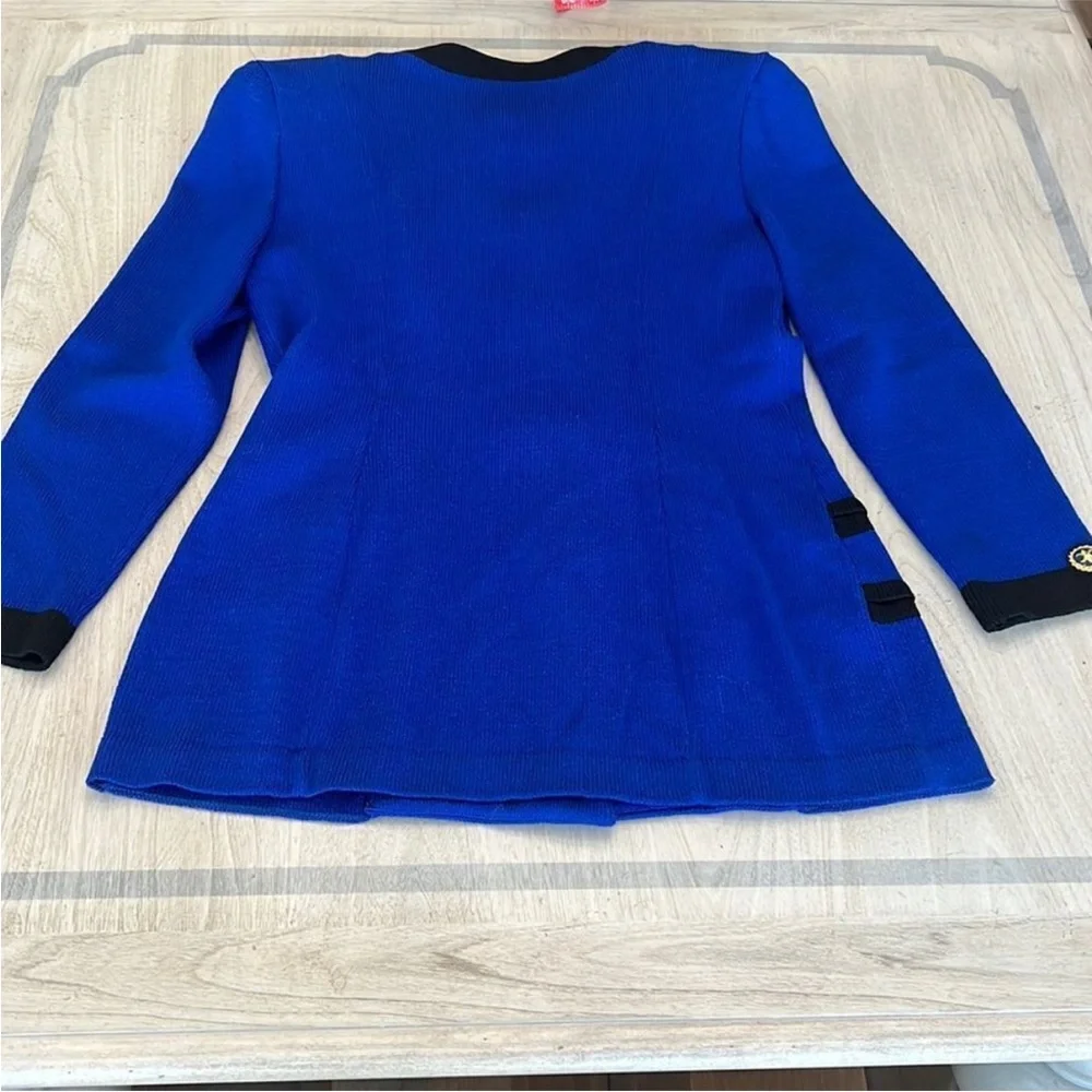 St. John Collection Royal Blue and Black Skirt Suit Set